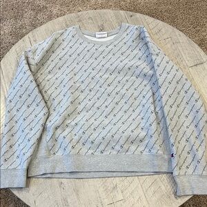 Champion Light Gray Patterned Crewneck Sweater